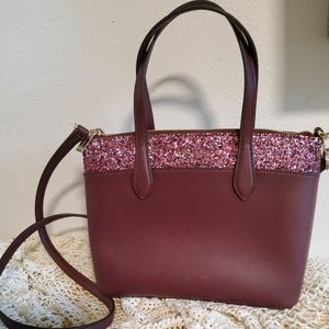 NWT Kate Spade Mixed Flash Glitter Cherrywood Satchel Hand Bag